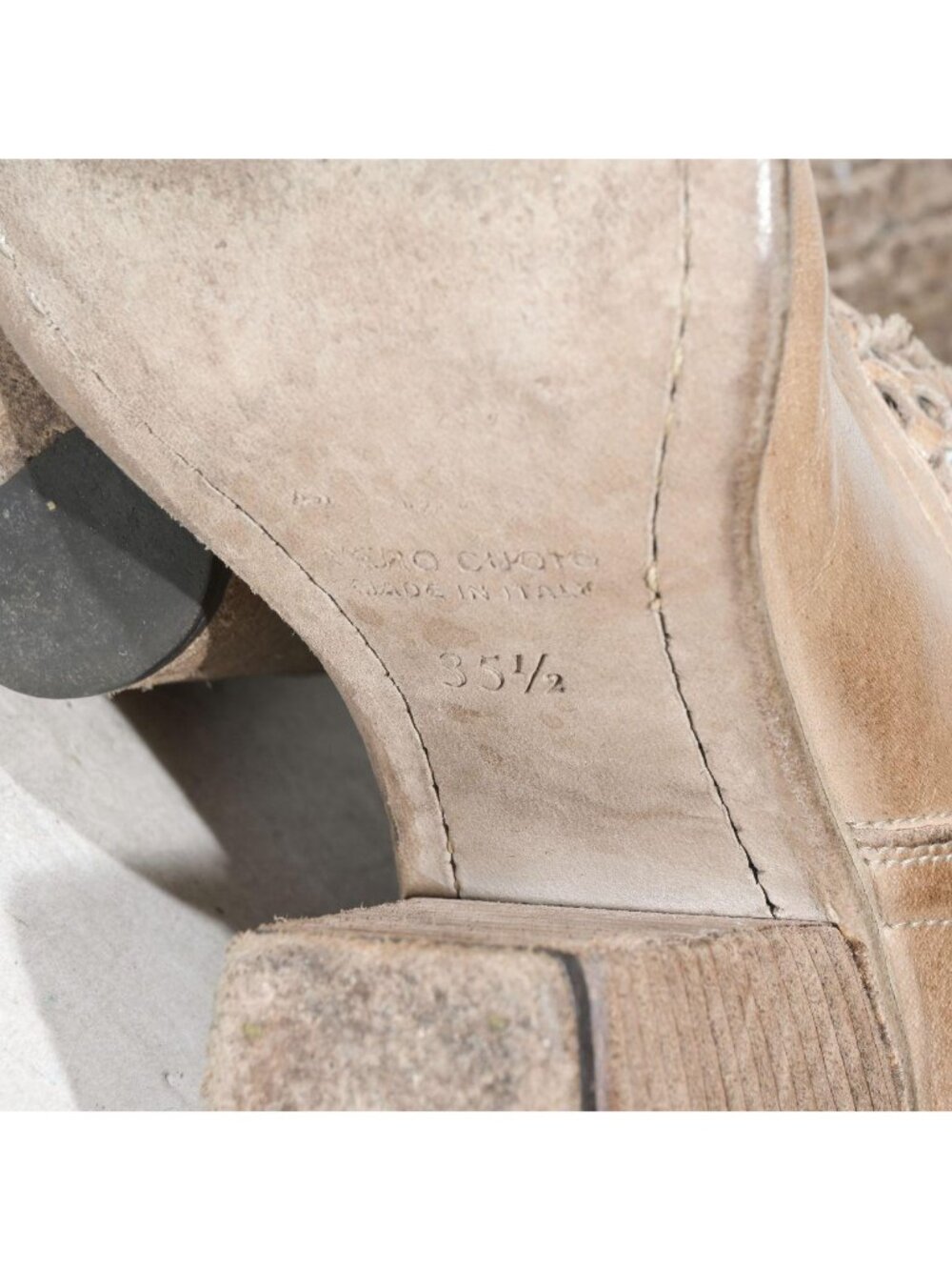 Fauzian Jeunesse Tan Leather Tall Boots Made in Italy - Picture 6 of 7